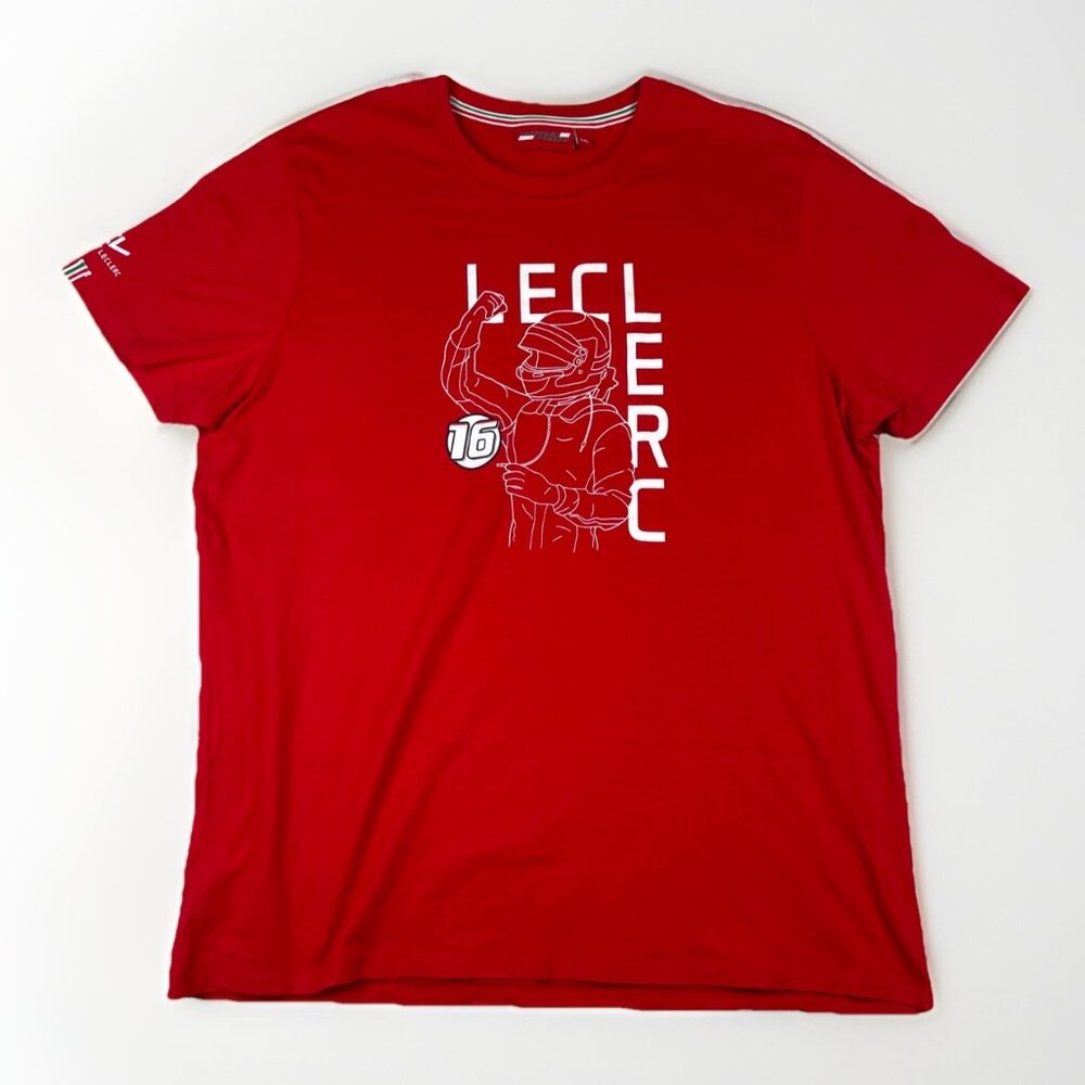 Ferrari Charles Leclerc Racing Mens Shirt Special Edition Shirt Red F1 size XXL